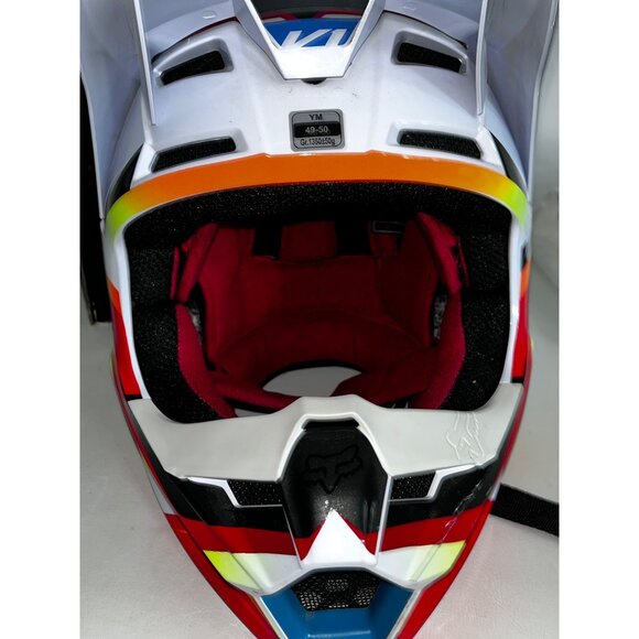 Fox Youth V1 Motocross Helmet Red White YM Box & Dust Bag Included Super Conditi - Picture 6 of 10
